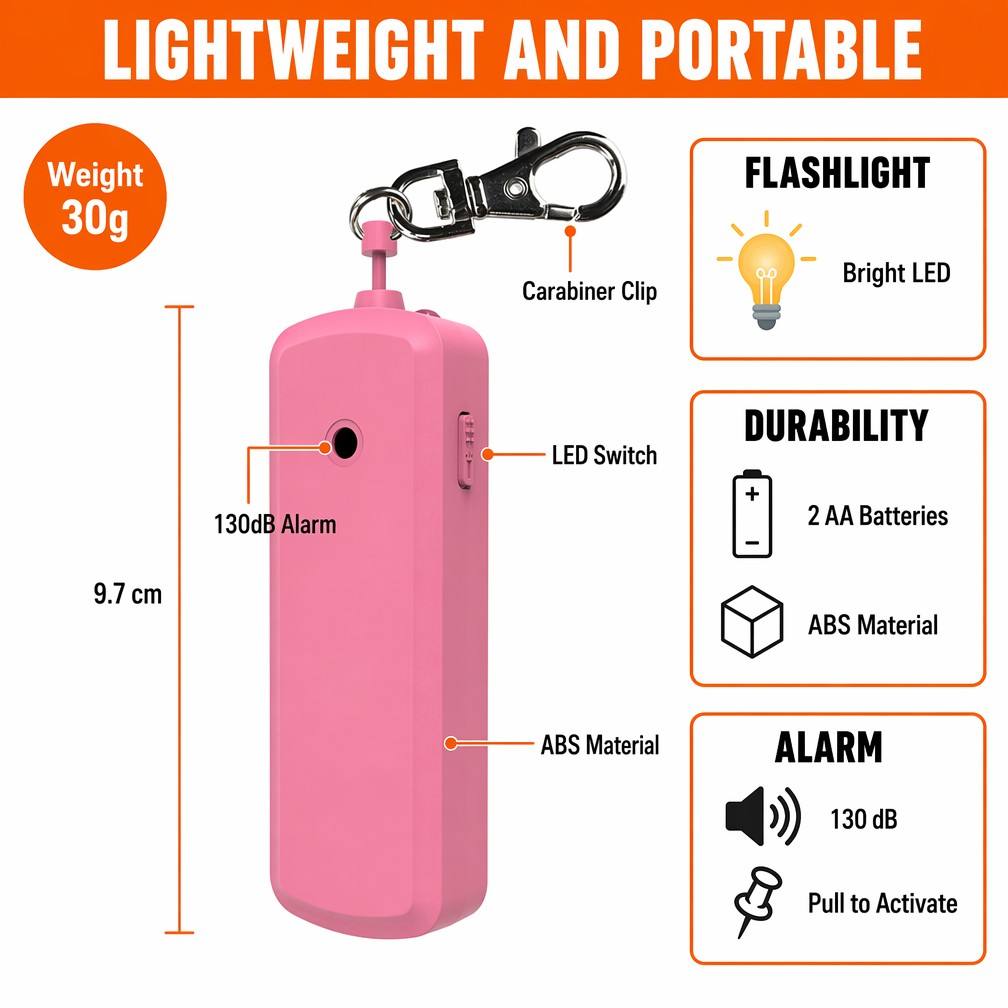 Alarme Pessoal Portátil de 130 - Personal Alarm Keychain avaliação e preço