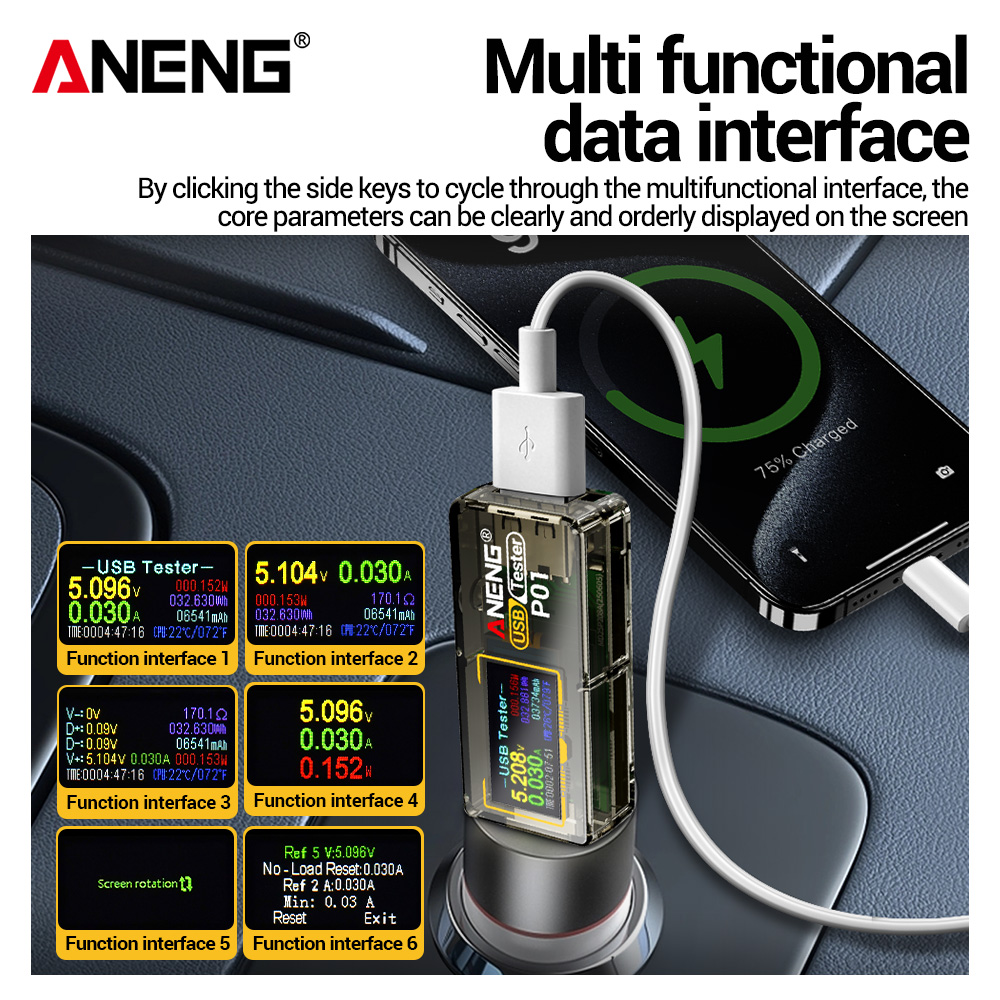 ANENG P01: Testador USB, voltí - Co Detector Plug avaliação e preço